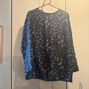 MaxMara Navy and White Patterned Tunic